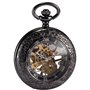 TREEWETO Montre De Poche avec Chaîne pour Hommes Femmes Rétro Mécanique Squelette Analogique À Remontage Manuel Antique Loupe Co