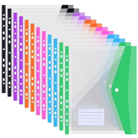 Lot de 12 Pochette Plastique A4