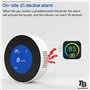 Détecteur de Gaz Connecté WiFi Intelligent, Détecteur de Fuite de Gaz Naturel/Méthane/GPL/Carbone, Écran LCD, Alarme 85dB, Compa