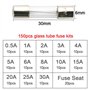 FULARR 150Pcs 6X30mm Professionnel Voiture Fast-Souffler Verre Tube Fusible Kit: 130Pcs Rapide Coup Verre Tube Fusible + 20Pcs F