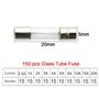 FULARR® 175Pcs 5X20mm Professionnel Voiture Fast-Souffler Verre Tube Fusible Kit: 150Pcs Verre Tube Fusible + 20Pcs Fusible Sièg