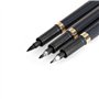DeWin Calligraphie Stylo, 3PCS Feutres Noirs Pointe Souple Stylo à Encre Pinceau Shodo écriture Dessin Artisanat Pour Les Débuta