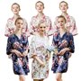 YAOMEI la mariée Demoiselle d'honneur Kimono Robe Femmes, Femmes Chemises de Nuit Fleurs de Cerisier, Soyeux Robe Peignoir en Sa