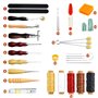 BGTXINGI 25 pcs Artisanat du cuir Outil à Main kit couture Main à coudre Outil pratique Coutures Aiguille ciré Poinçon rainure k