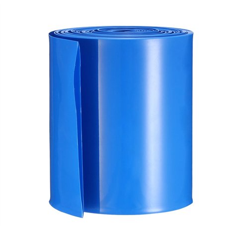 sourcing map Gaine Thermorétractable PVC Emballage Batterie Tube 65mm Plat Largeur pour AA Puissance Fournitures 5 Mètres Longue