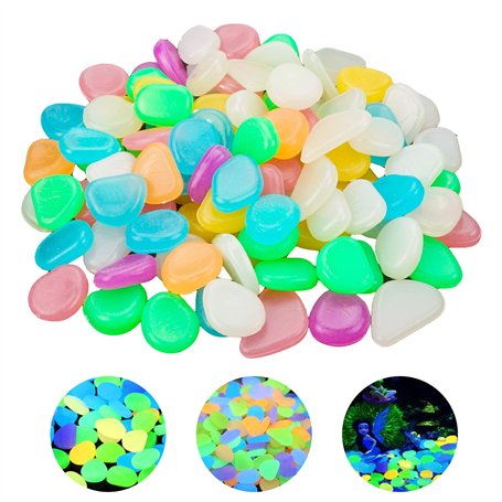 YSDMY Pierre Lumineuse Colorées 100 Pcs Cailloux Aquarium Decoration Galet Aquarium Fluorescent Probablement 1