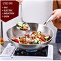 klaus Wok 28 cm en Inox inoxydable haute qualité Tous Feux Dont Induction | Cuisson Saine et Homogène | Facile à Nettoyer