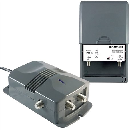 LEYF Amplificateur + Alimentation 2 Sorties TV pour antenne terrestre TNT/préamplificateur HDTV Ampli pour TNT HD Signal/Gain ré