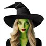 gagift world Chapeau de sorcière en feutre noir de 45 cm pour adultes et adolescents