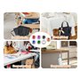 Kellegour 7 Piece Crochet Sac à Main Table,7 Couleurs Crochet de Sac à Main,Crochet Sac à Main Portable,Accroche Sac Pliable en