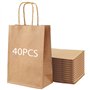 Sac Cadeau Kraft - Sac Papier Kraft- Sac Kraft avec Poignée - 40 pcs Sacs Kraft Petit Format pour Cadeaux