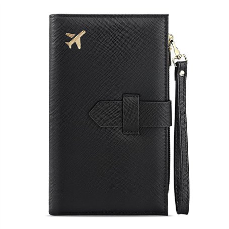 Pochette passeport avec blocage RFID – Housse portable noire pour passeport