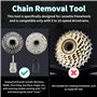 Lrocotanc Fouet à chaîne pour vélo Outil de démontage de pignon avec Outil de déverrouillage de Cassette et Retrait de pignon id