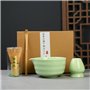 Matcha Kit 5 pièces Matcha set - comprenant un fouet en bambou une cuillère un tamis un bol à Matcha de 500 ml et un support pou