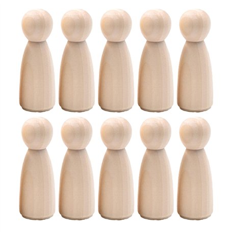 10 Pièces Figurines en Bois à Peindre