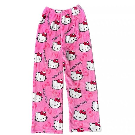Btofellin Pantalon de Noël pour femme Pyjama d'hiver Y2k Coton Animé Kawaii Pantalon de salon pour les fêtes de Noël
