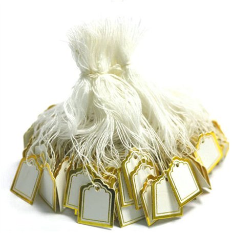 POFET Lot de 500 Étiquettes de Prix Blanches pour Bijoux