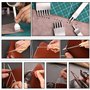 TLKKUE Kit d'outils de travail du cuir avec sac de rangement personnalisé, pour sculpture sur cuir, découpe, poinçonnage, coutur