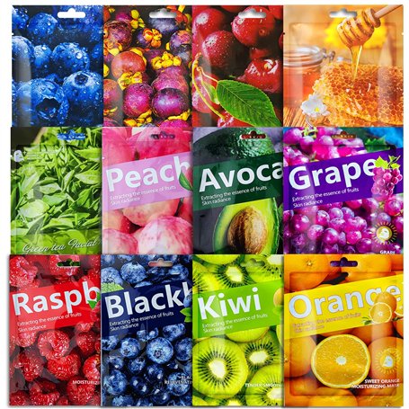 12 Pièces Masques en Feuille