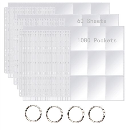 1080 Poches/60 Pcs Protege Carte Double Face
