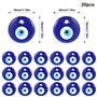 UTMACH 20 Pcs 3cm Nazar Boncuk Perles Verre Mauvais Oeil Bleu Plat Evil Eye Perle Mauvais œil Turc Nazar Boncugu pour Collier Bi