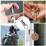 Neikafan Porte-Clés Amovible Titane à Double Extrémité Pivotant - Déclenchement Rapide Anneau Porte Clef Mousqueton - Accessoire