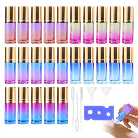 SUNOYA Lot de 25 Bouteilles a Bille D'huiles Essentielles