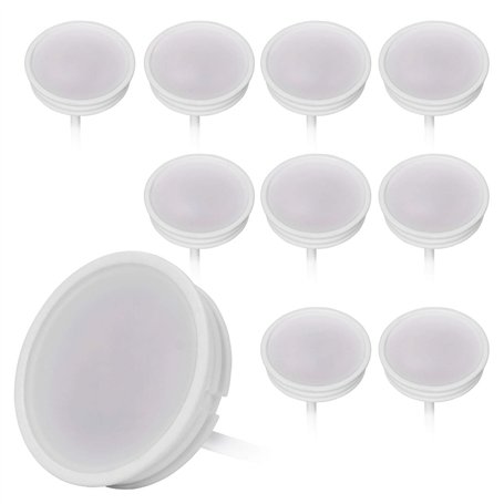 HCFEI Lot de 10 modules LED 230V 3W pour spot encastrable MR16 Blanc Chaud Remplacement GU10 Ø 50 mm 120°Angle d'éclairage