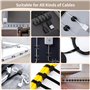 xyuayamz 204 Pièces Kit de Gestion des Câbles, 92 Supports Autocollants de Clips de Câble, 100 Cable Ties, 10 Attache Cable Celc