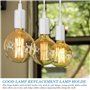 Support Lampe pour Ampoule E27, 4 Kit de Suspension Luminaire avec Douille E27 Interrupteur, avec Anneau Fileté e Câble 5 m et E