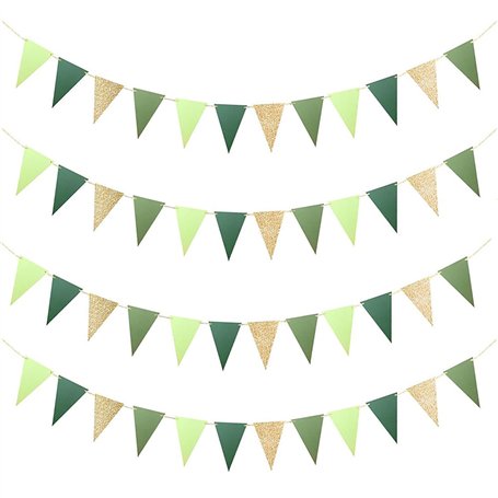 Guirlande Fanion Vert (4 Lot)