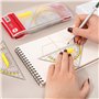 Triangles Géométriques, 10pcs Équerres avec Poignée, Flexible Règle et Triangle, Rapporteur Petites, Ensemble d'équerres pour Bu