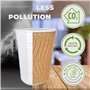 110 Kraft Ondulation Double Paroi Gobelets Carton pour Café à Emporter - Tasse 240ml avec Couvercles et Agitateurs en Bois pour 