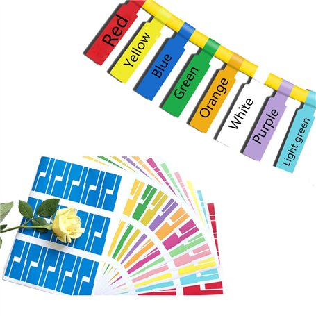 Étiquettes de câble auto-adhésive Étiquette 8 couleurs 8 feuilles 240 Étanche Résistant à la déchirure
