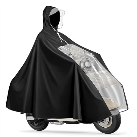 WANDGU Poncho de Pluie pour Vélo: Capuche Anti-Pluie Imperméable Réutilisable - Protection Intégrale pour Vélos/VTT/Électriques
