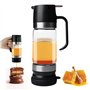 GOEDCH Distributeur de Miel en Verre Borosilicate 300 ml: pot à miel anti-goutte avec poignée et technologie anti-retour