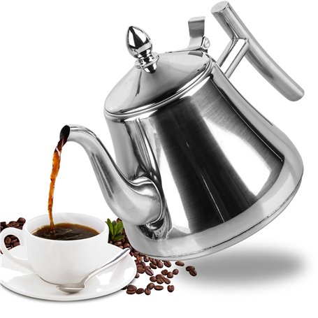 WANDGU 1L Théière avec Infuseur: Théière en Acier Inoxydable