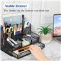 Housolution Organisateur de Bureau Multifonctionnel, Support de Rangement avec Tiroir & 7 Compartiments, Porte-Stylo en Maille M