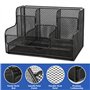 Housolution Organisateur de Bureau Multifonctionnel, Support de Rangement avec Tiroir & 7 Compartiments, Porte-Stylo en Maille M