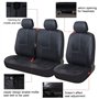 Housse de Sièges Universelles pour Camionnette Couverture de Siège de Camion, Ensemble De Housses 1+2 Faux Cuir pour Le siège Av