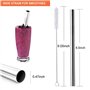 8.5 Pouces Lot de 4 Réutilisable Lavable Pailles en Métal avec 1 Brosse de Nettoyage pour Sm