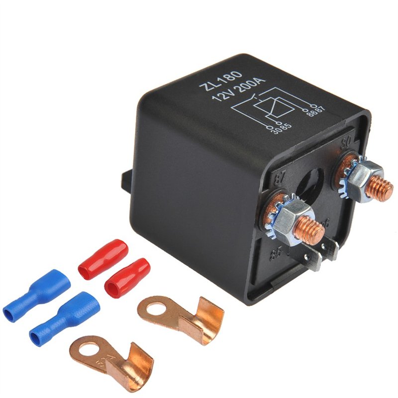Relais De Démarrage 200A 12V 4 Broches – Ultra Robuste Pour Voiture, Petite Grue, Moissonneuse-Batteuse & Pré-chauffage