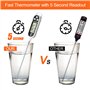 Firschoie 2 pièces Thermomètre de cuisine universel digital, Précision de la sonde alimentaire à 0,1°C avec de longues sondes, T