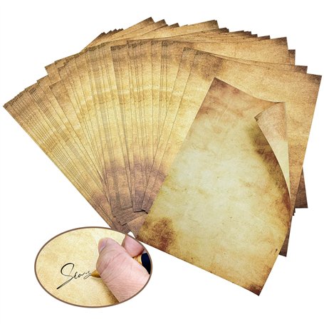 Xpieoyrm 50 morceaux de papier à lettre vintage A4
