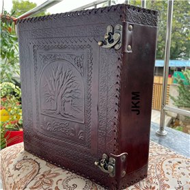 Handborncraft Classeur à Anneaux en Cuir pour Homme - Grand Organiseur de Dossier à 3 Anneaux de 7