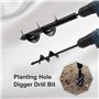 QeeHeng Mèche Jardin Tarière 2 Pièces, Ø80mm×300mm + Ø40mm×220mm Forets de Jardin en Spirale, Outil de Plantation Pratique pour 