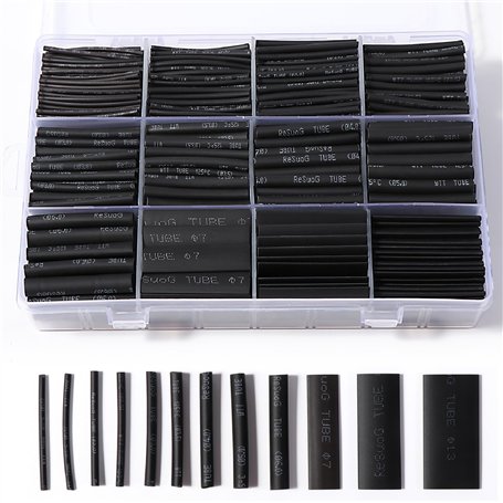 Vinabo 900 Pièces Gaines Thermorétractables Noires