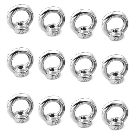 Écrou à Oeil de Levage M5 12Pcs Écrou à Anneau Femelle Acier Inoxydable Écrou Fileté Femelle en Forme Danneau de Quincaillerie p