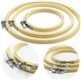 Lot de 3 anneaux ronds en bambou pour broderie au point de croix Avec 1 aiguille guide-fil et 1 coupe-fil - 3 tailles - Pour tra