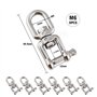 SAIJIAN 6 Pièces M6 Manille Pivotante en Acier Inoxydable 304 Anneau Pivotant Suspendue Crochet Pivotant pour Onnecter Un œillet